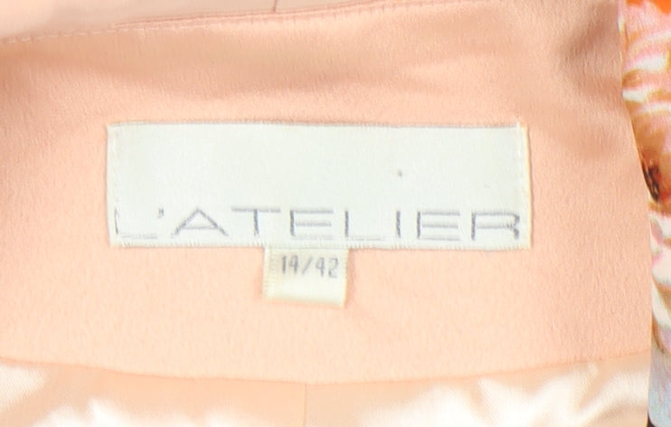 L'Atelier Women's Pink Floral Cropped Blazer Size 14