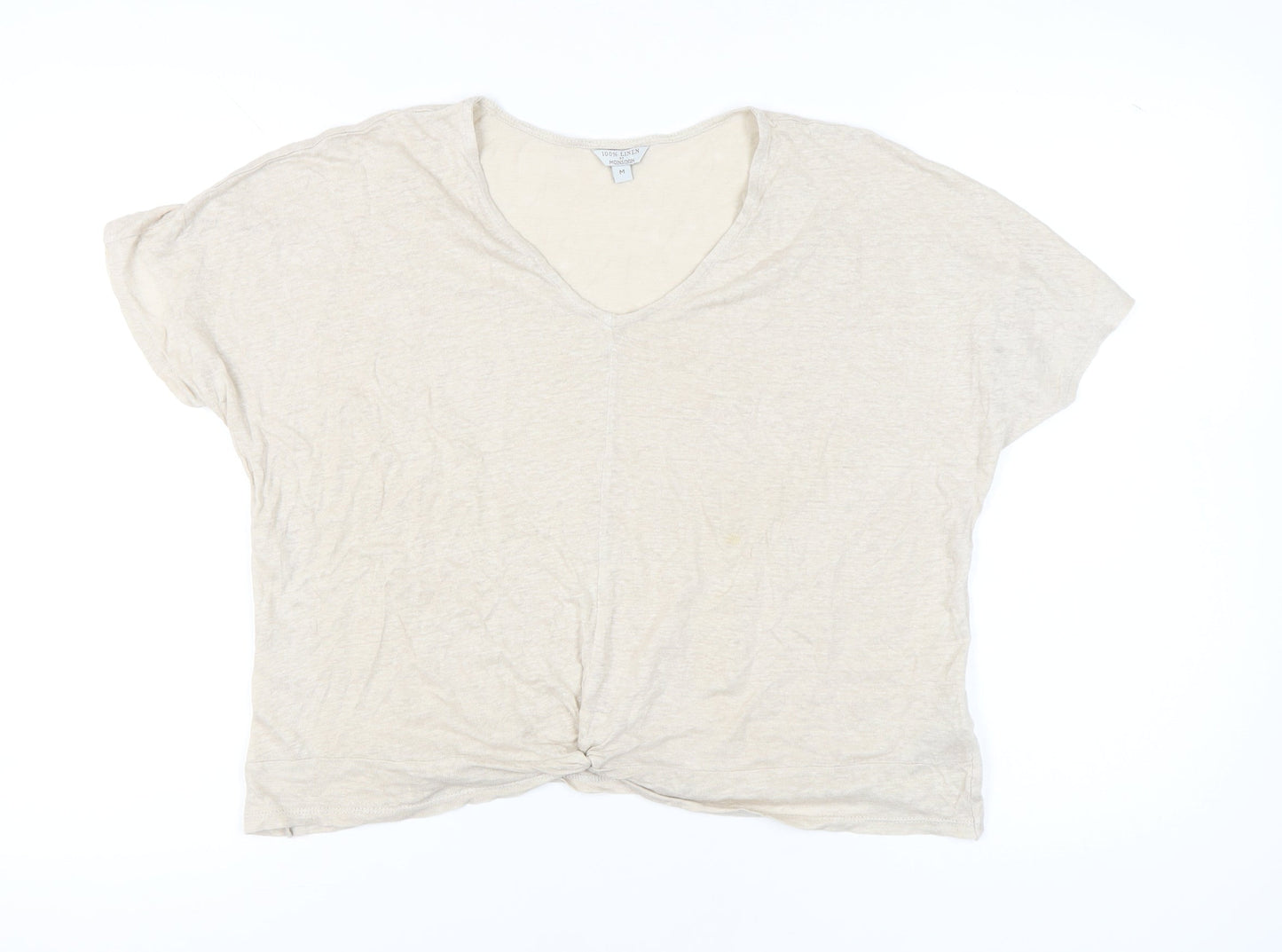 Womens UK Size M Monsoon Beige Basic T-Shirt