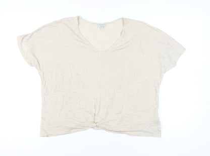 Womens UK Size M Monsoon Beige Basic T-Shirt