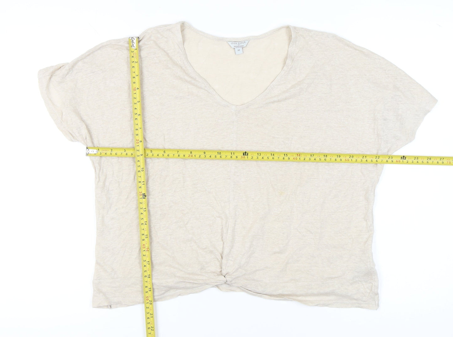 Womens UK Size M Monsoon Beige Basic T-Shirt
