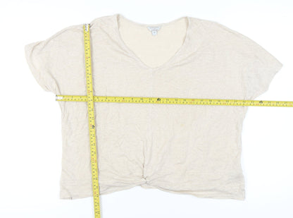 Womens UK Size M Monsoon Beige Basic T-Shirt