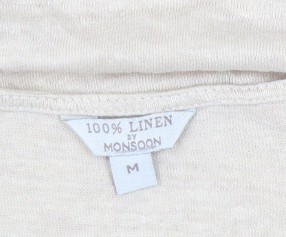 Womens UK Size M Monsoon Beige Basic T-Shirt