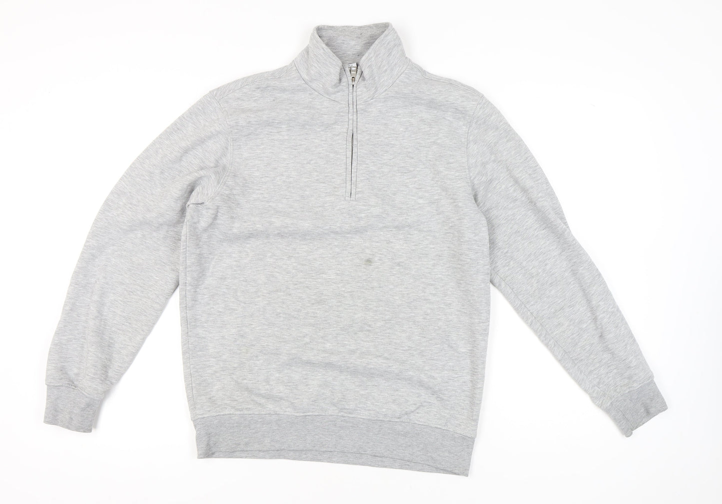 MNG Men’s Grey 1/4 Zip High Neck Sweatshirt Size S Regular Fit