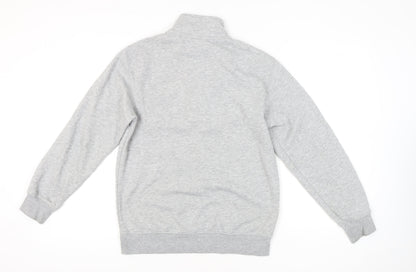MNG Men’s Grey 1/4 Zip High Neck Sweatshirt Size S Regular Fit