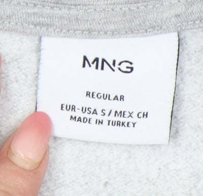 MNG Men’s Grey 1/4 Zip High Neck Sweatshirt Size S Regular Fit