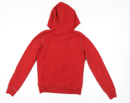 Abercrombie & Fitch Womens Red Hoodie Medium Logo Pullover