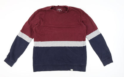 Mens UK Size L Pull&Bear Multicoloured Pullover Sweatshirt