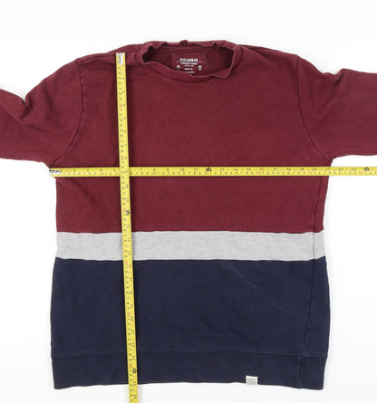 Mens UK Size L Pull&Bear Multicoloured Pullover Sweatshirt