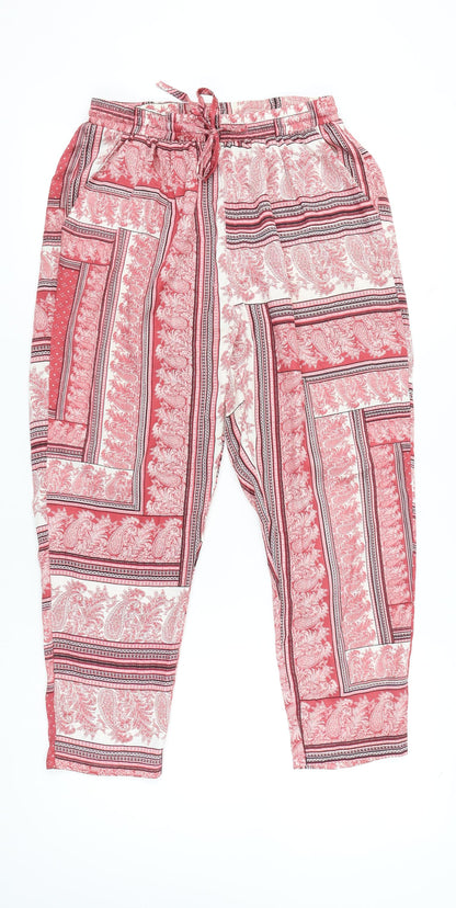 Womens UK Size 12 PRETTYLITTLETHING Regular Fit Jogger Red Trousers