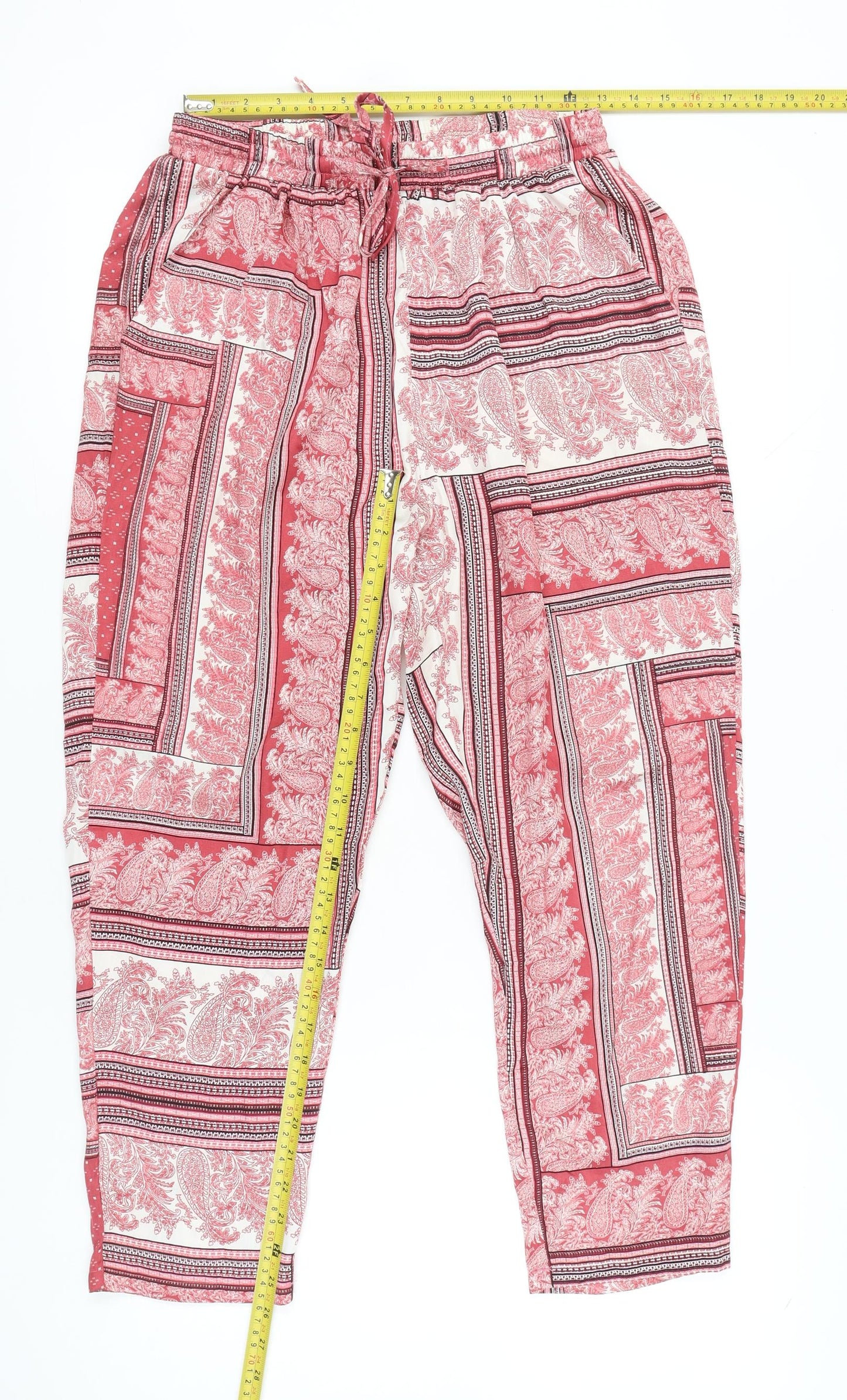 Womens UK Size 12 PRETTYLITTLETHING Regular Fit Jogger Red Trousers
