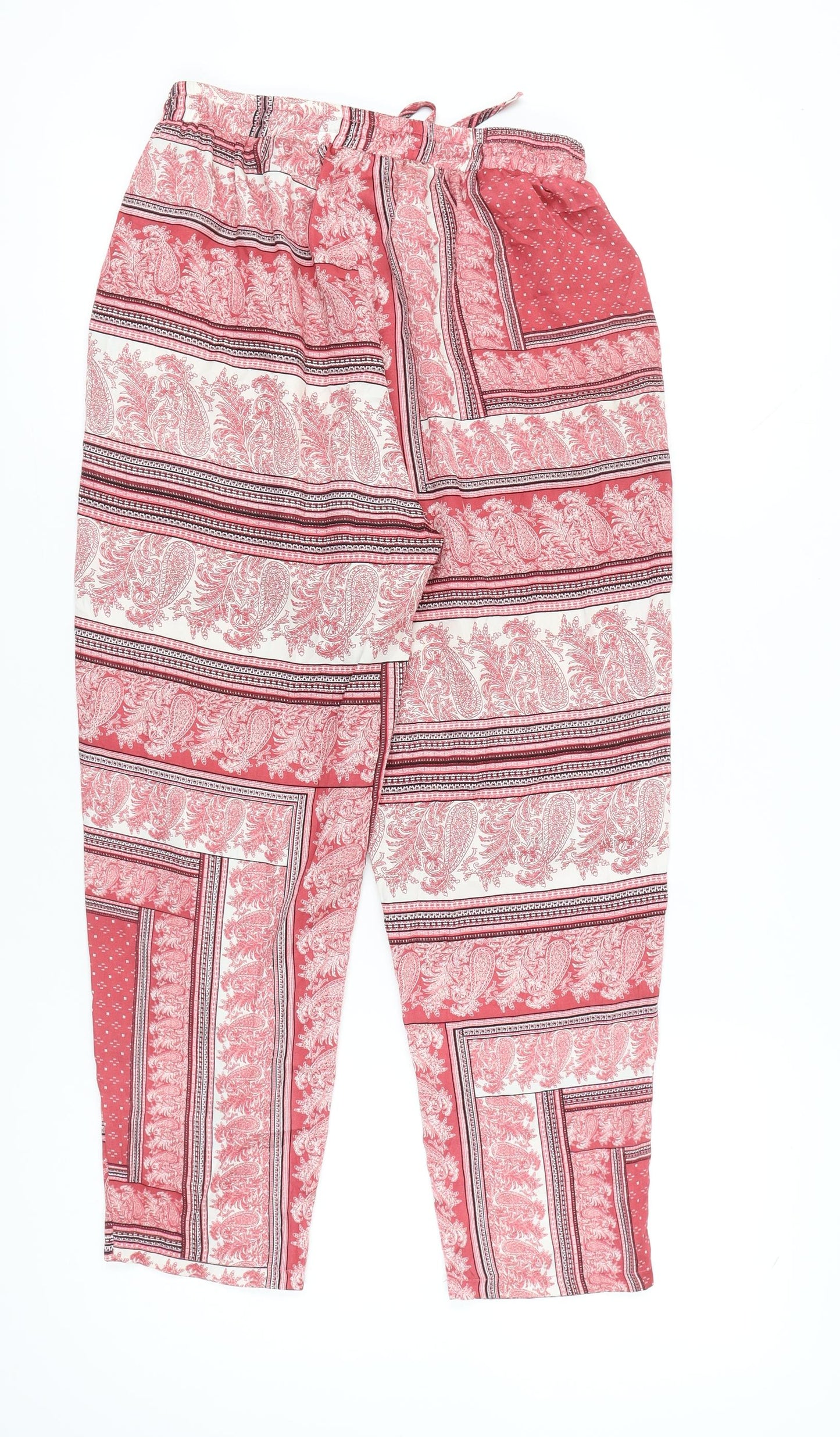 Womens UK Size 12 PRETTYLITTLETHING Regular Fit Jogger Red Trousers