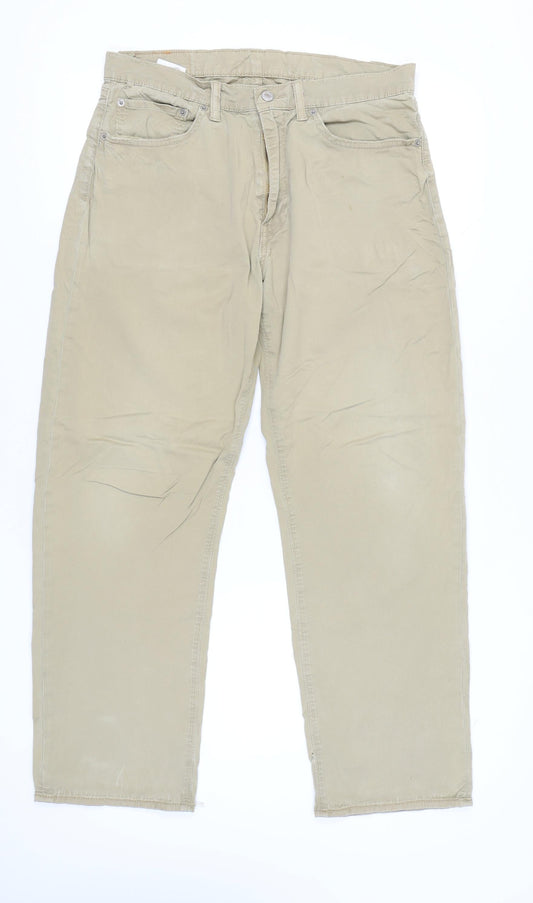 Levi's 751 Men's Beige Chino Trousers W34 L30 Regular Fit