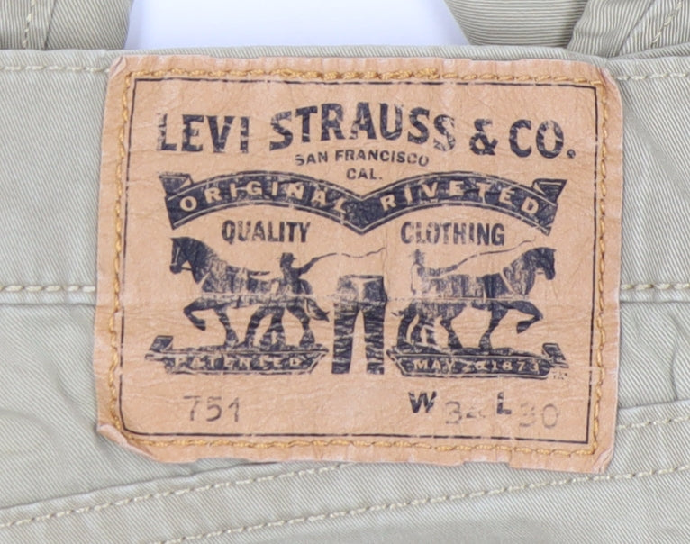 Levi's 751 Men's Beige Chino Trousers W34 L30 Regular Fit