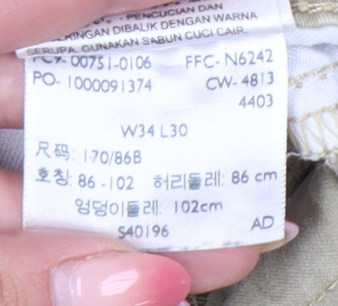 Levi's 751 Men's Beige Chino Trousers W34 L30 Regular Fit