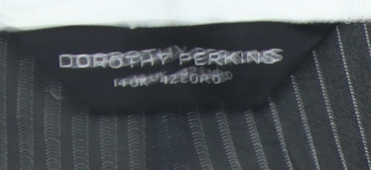 Dorothy Perkins Women Grey Pinstripe Bermuda Shorts Size 14