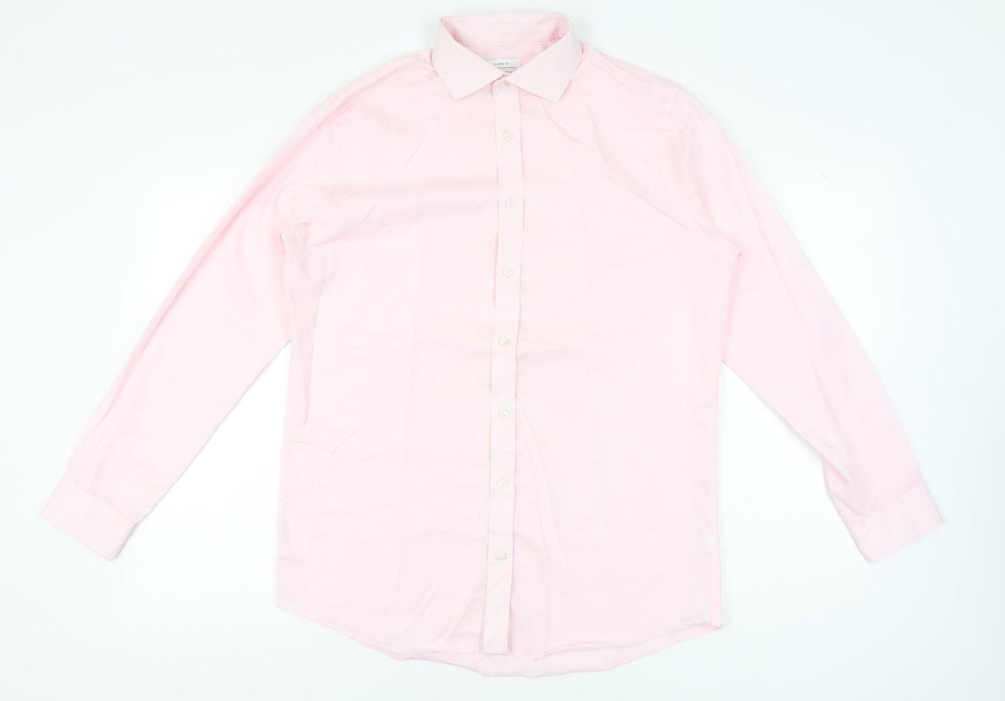 John Lewis Men’s Pink Slim Fit Long Sleeve Button-Up Shirt Size 16