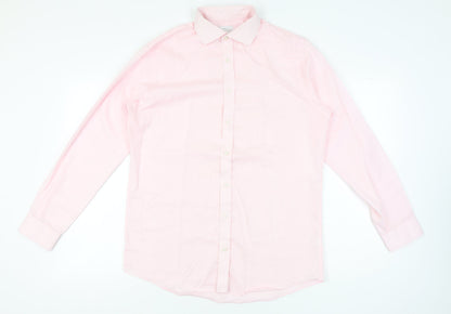 John Lewis Men’s Pink Slim Fit Long Sleeve Button-Up Shirt Size 16