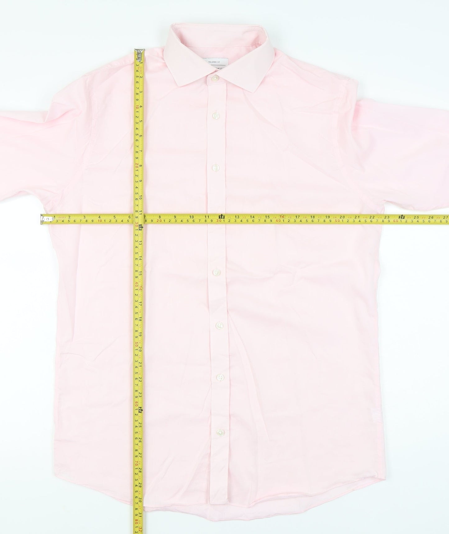 John Lewis Men’s Pink Slim Fit Long Sleeve Button-Up Shirt Size 16