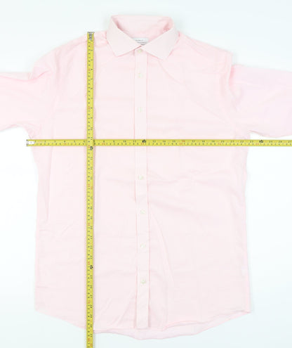 John Lewis Men’s Pink Slim Fit Long Sleeve Button-Up Shirt Size 16