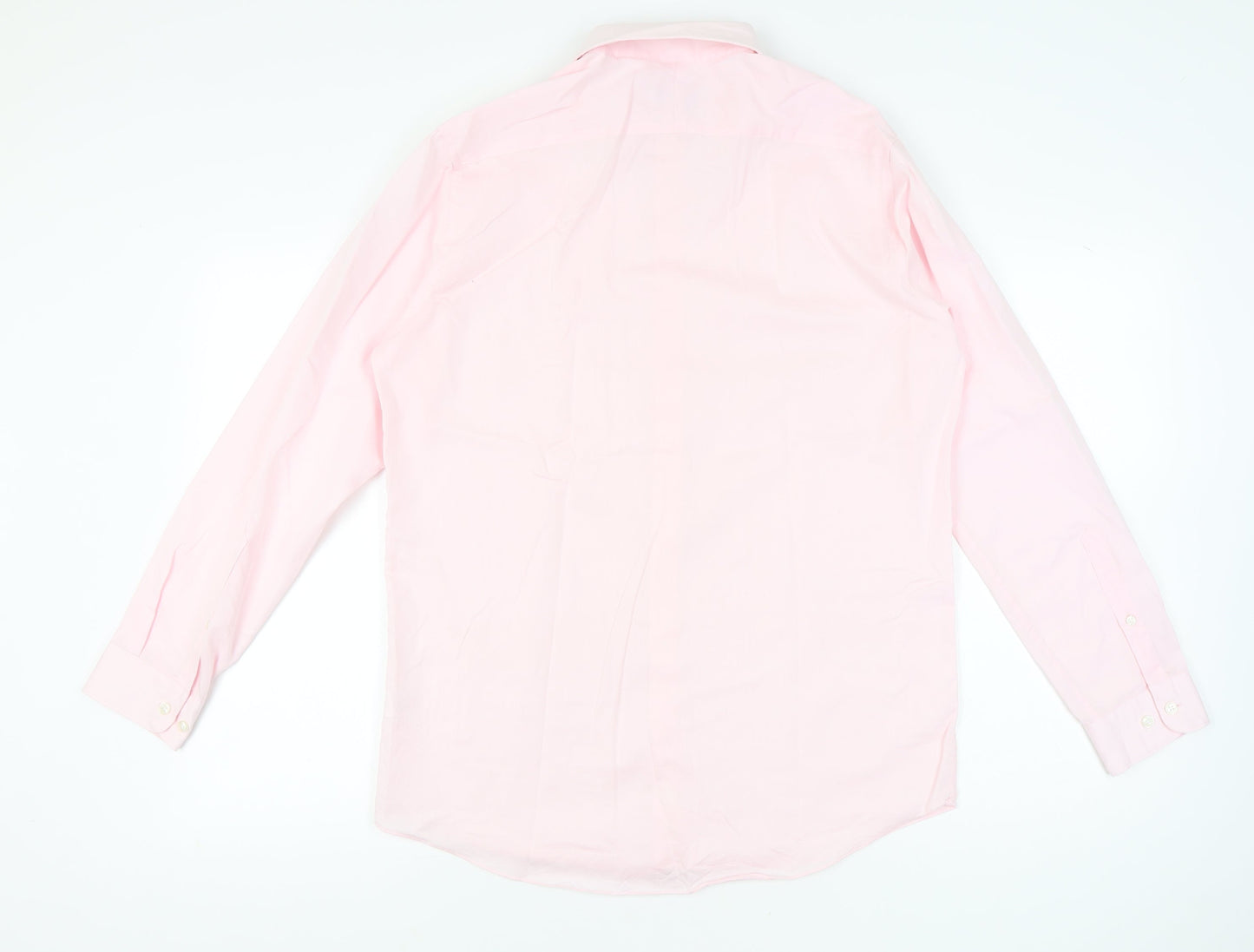 John Lewis Men’s Pink Slim Fit Long Sleeve Button-Up Shirt Size 16