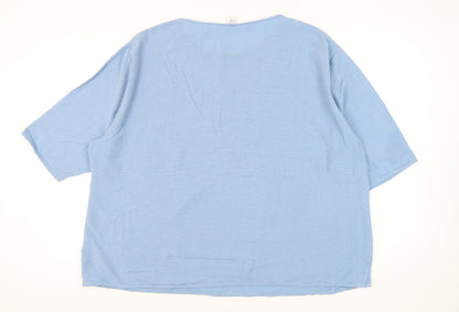 Cotton Traders Women’s Blue Size 26 Plus Short Sleeve T-Shirt