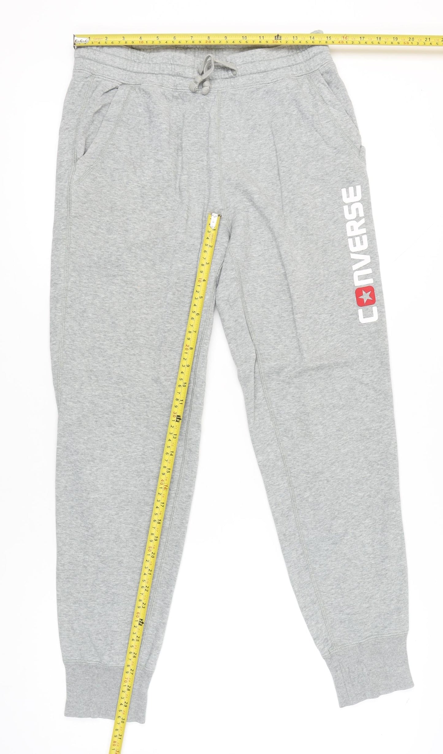 Mens UK Size S Converse Regular Fit Jogger Grey Trousers