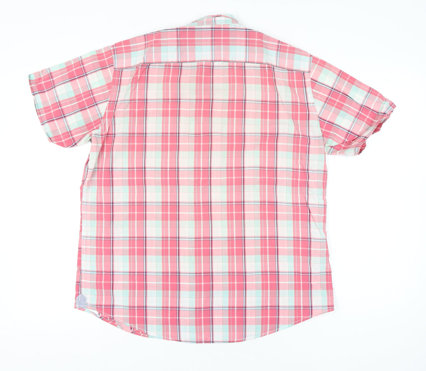 Marks and Spencer Blue Harbour Mens Pink Plaid Cotton Shirt L 41-43"