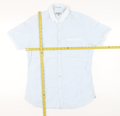 Ted Baker Men’s Blue Slim Fit Short Sleeve Button-Up Shirt M