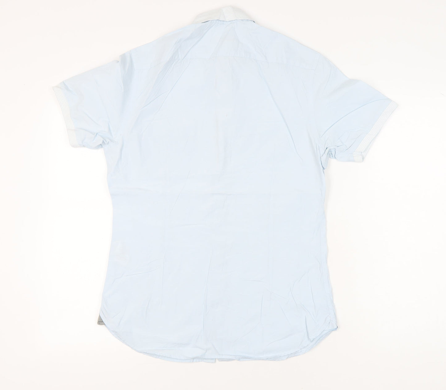 Ted Baker Men’s Blue Slim Fit Short Sleeve Button-Up Shirt M