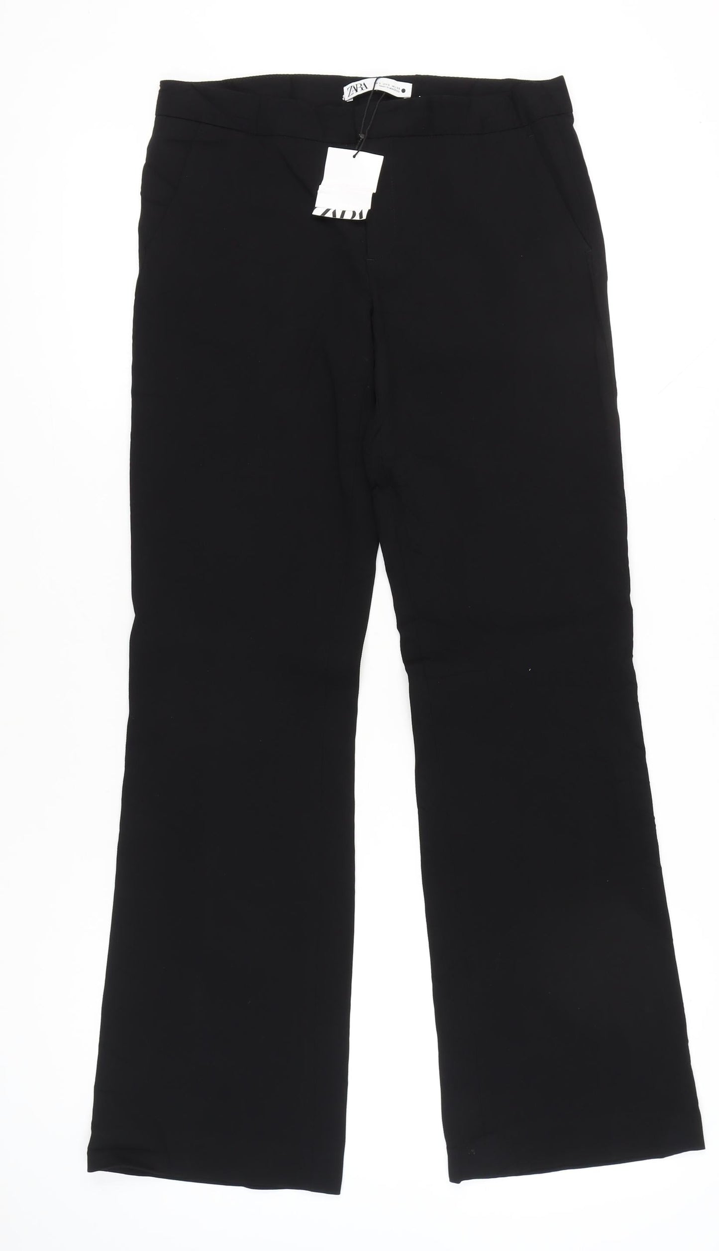 Womens UK Size S Zara Slim Fit BusinessCasualWorkwear Black Trousers