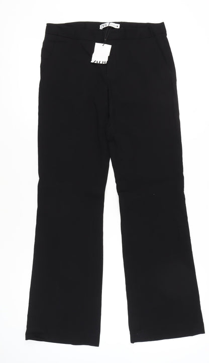 Womens UK Size S Zara Slim Fit BusinessCasualWorkwear Black Trousers