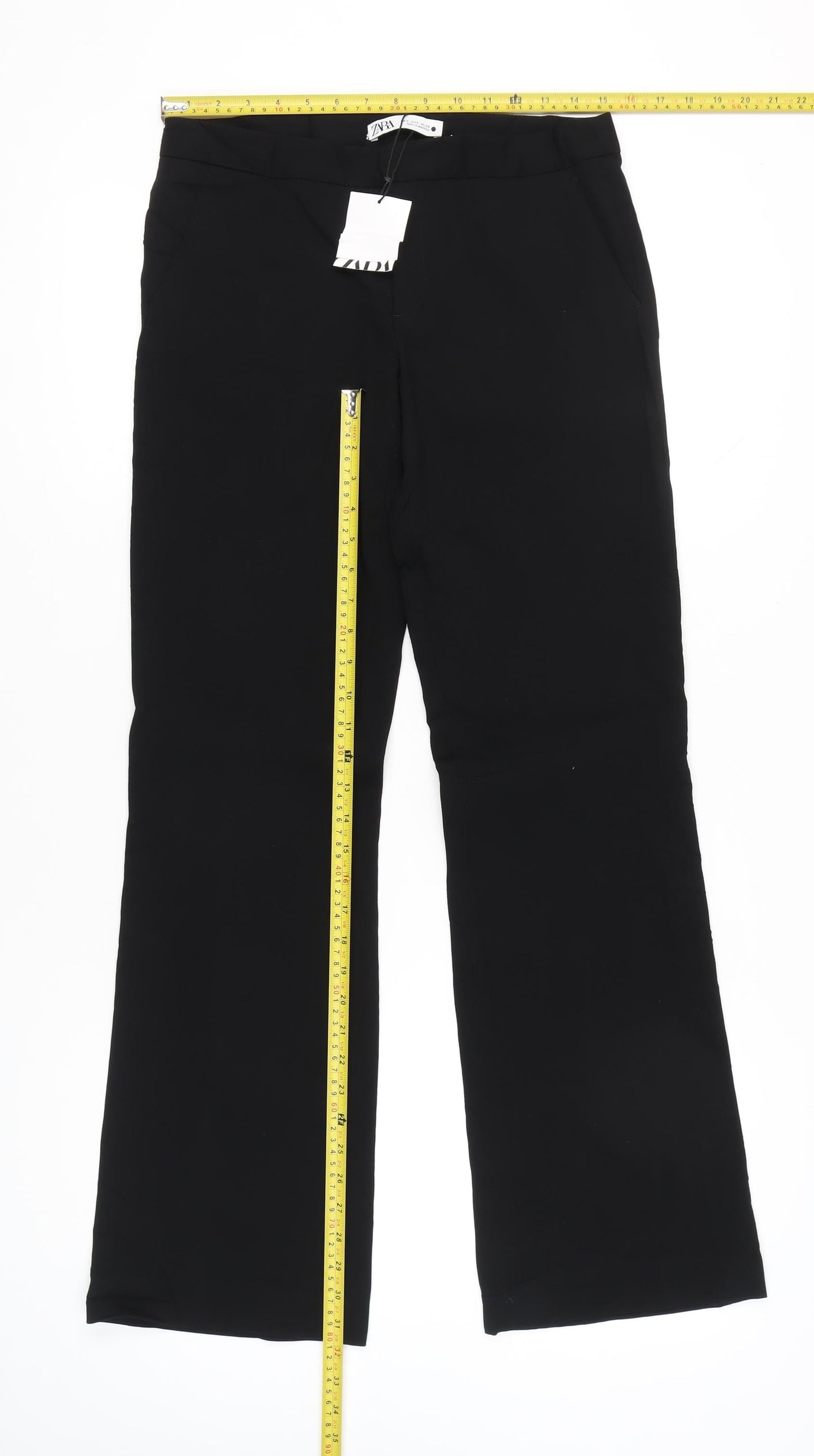 Womens UK Size S Zara Slim Fit BusinessCasualWorkwear Black Trousers