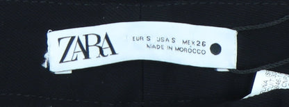Womens UK Size S Zara Slim Fit BusinessCasualWorkwear Black Trousers