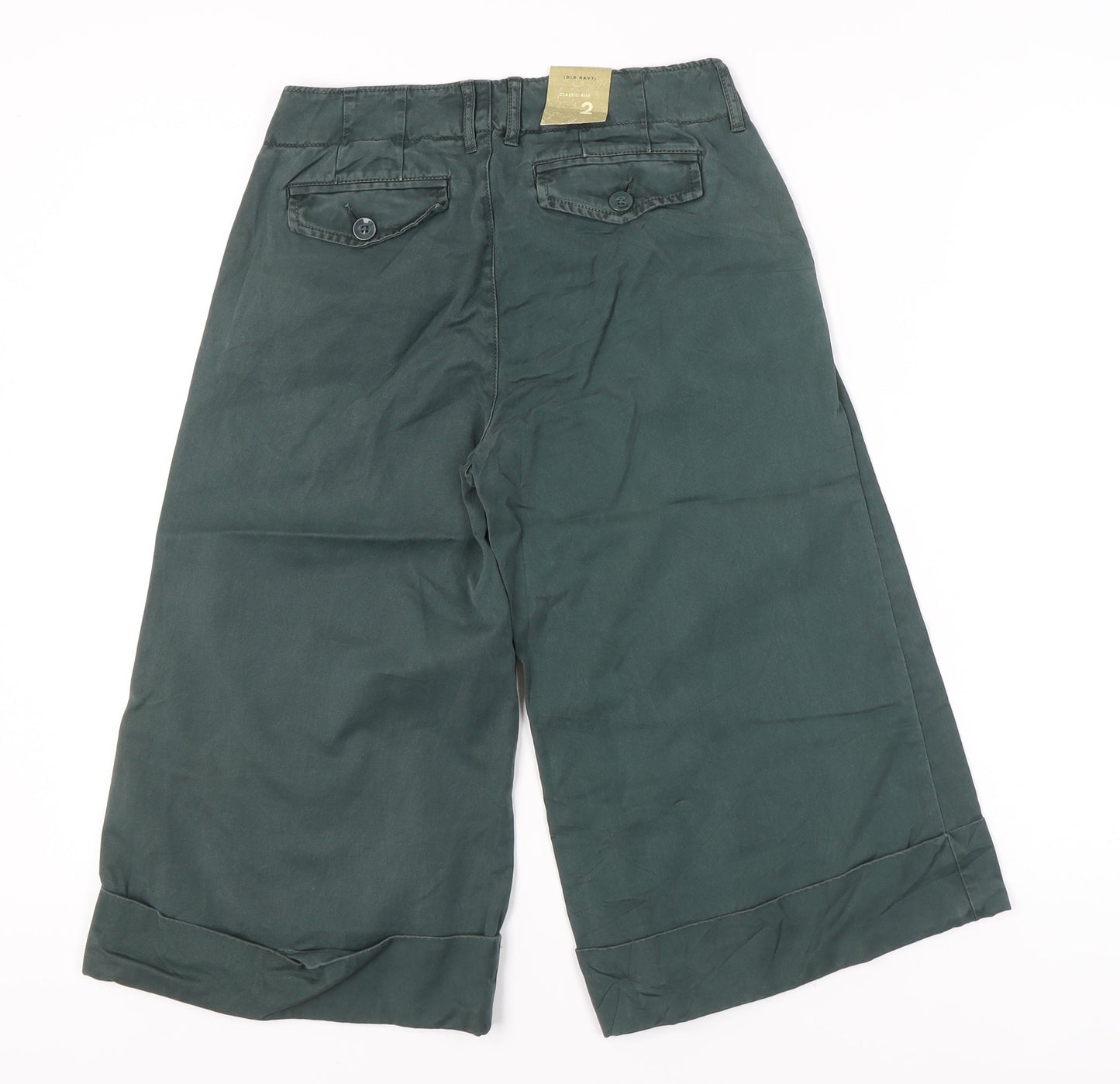 Old Navy Women’s Green Culotte Shorts Size 2 Cotton Casual Classic