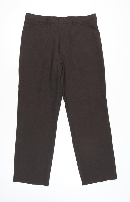 Greenwoods Mens Brown 36W Dress Pants Trousers Regular Fit
