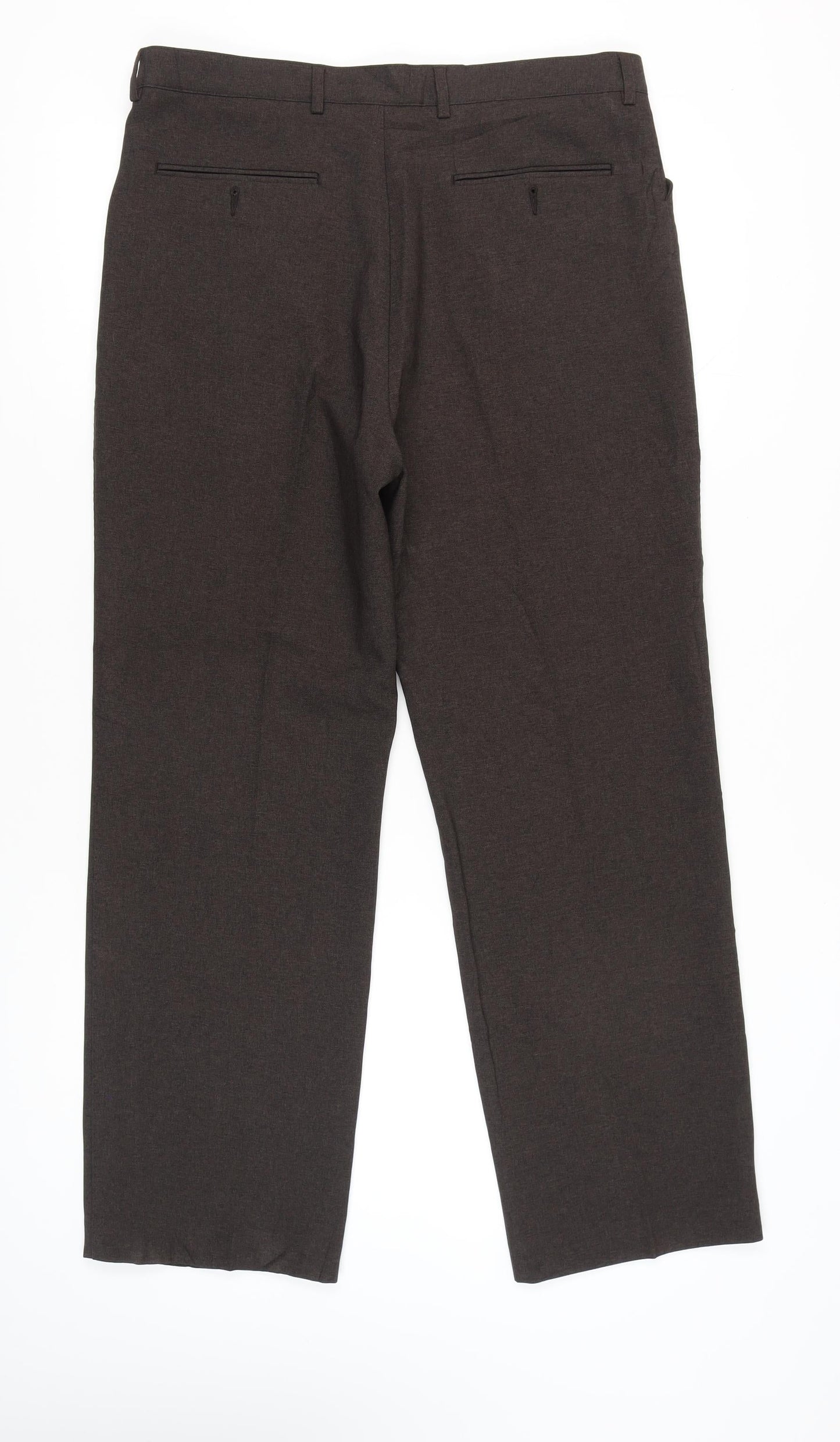 Greenwoods Mens Brown 36W Dress Pants Trousers Regular Fit