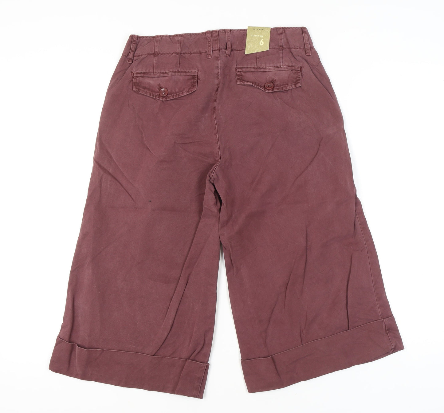 Old Navy Womens Brown Culotte Shorts Size 6 Cotton Classic Fit