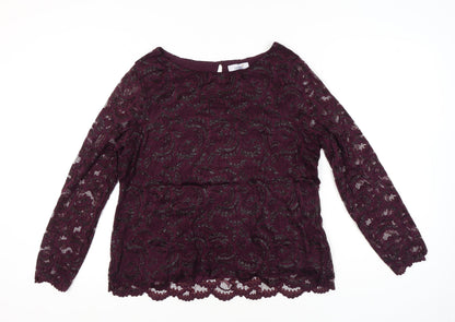 Womens UK Size 18 Marks and Spencer Purple Tunic Blouse