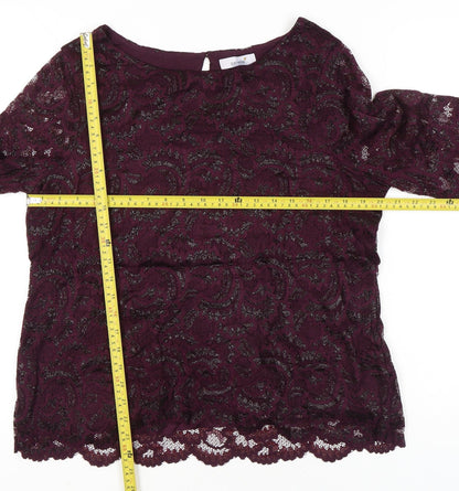 Womens UK Size 18 Marks and Spencer Purple Tunic Blouse