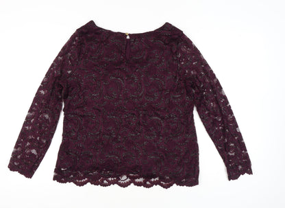 Womens UK Size 18 Marks and Spencer Purple Tunic Blouse