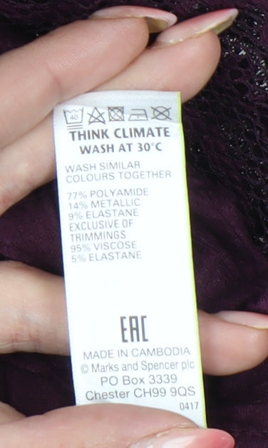 Womens UK Size 18 Marks and Spencer Purple Tunic Blouse