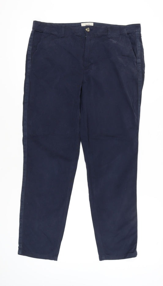Hush Womens Blue Size 14 Chino Straight Leg Cotton Trousers