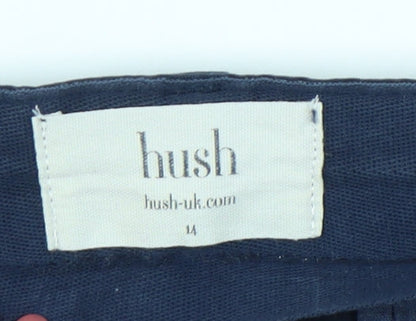 Hush Womens Blue Size 14 Chino Straight Leg Cotton Trousers