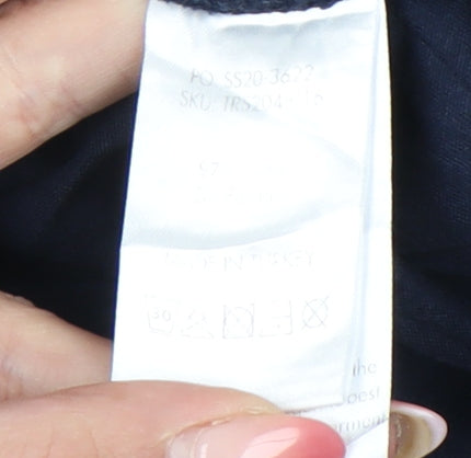 Hush Womens Blue Size 14 Chino Straight Leg Cotton Trousers