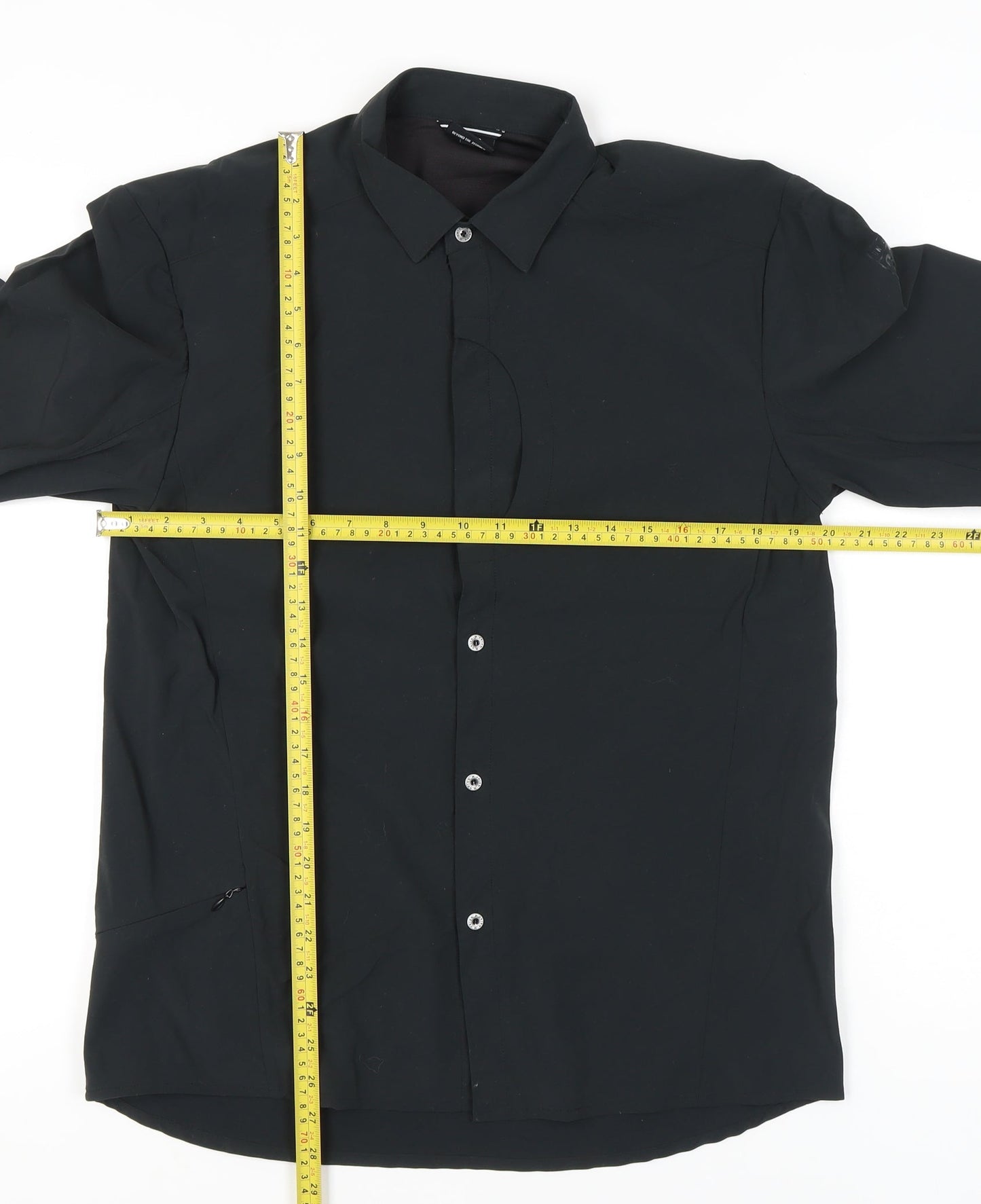 Union 34 Men's Black Slim Fit Long Sleeve Button-Up Shirt S
