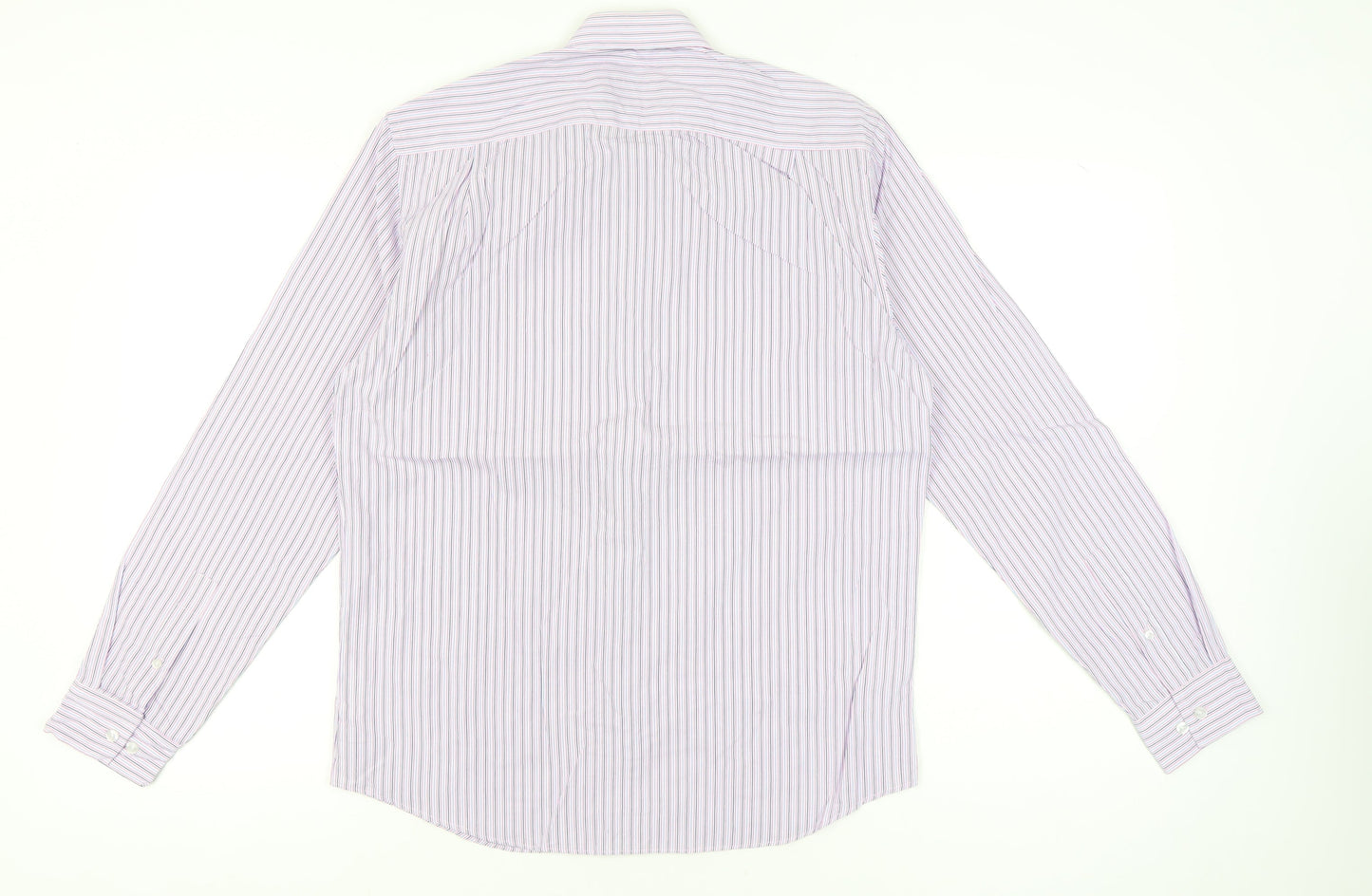 Scott & Taylor Men's Multicoloured Striped 15in 38cm Long Sleeve Button-Up Shirt