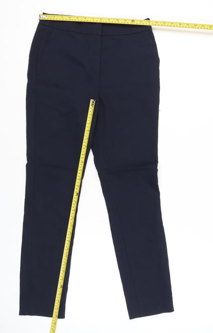 Womens UK Size 2 Zara Slim Fit BusinessCasualWorkwear Blue Trousers