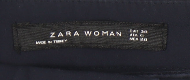 Womens UK Size 2 Zara Slim Fit BusinessCasualWorkwear Blue Trousers
