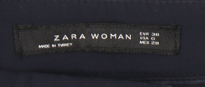 Womens UK Size 2 Zara Slim Fit BusinessCasualWorkwear Blue Trousers