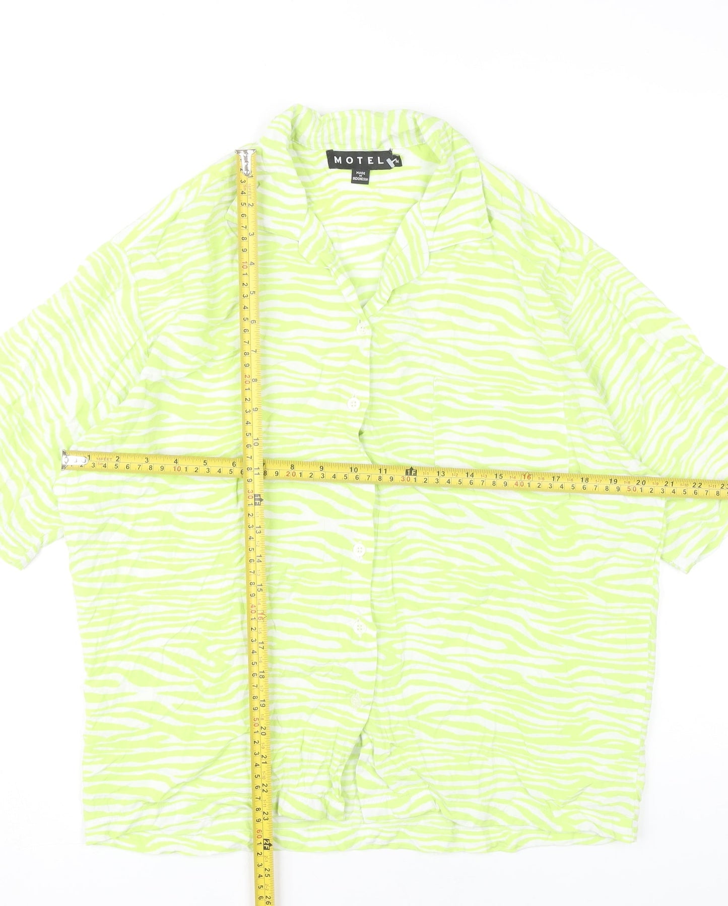 Womens UK Size M Motel Green Basic Button-Up